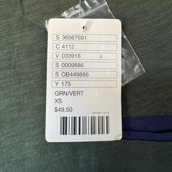 Anthropologie Little Yellow Button Top Henley 3/4 Sleeve XS Green NWT Basic - Picture 7 of 9